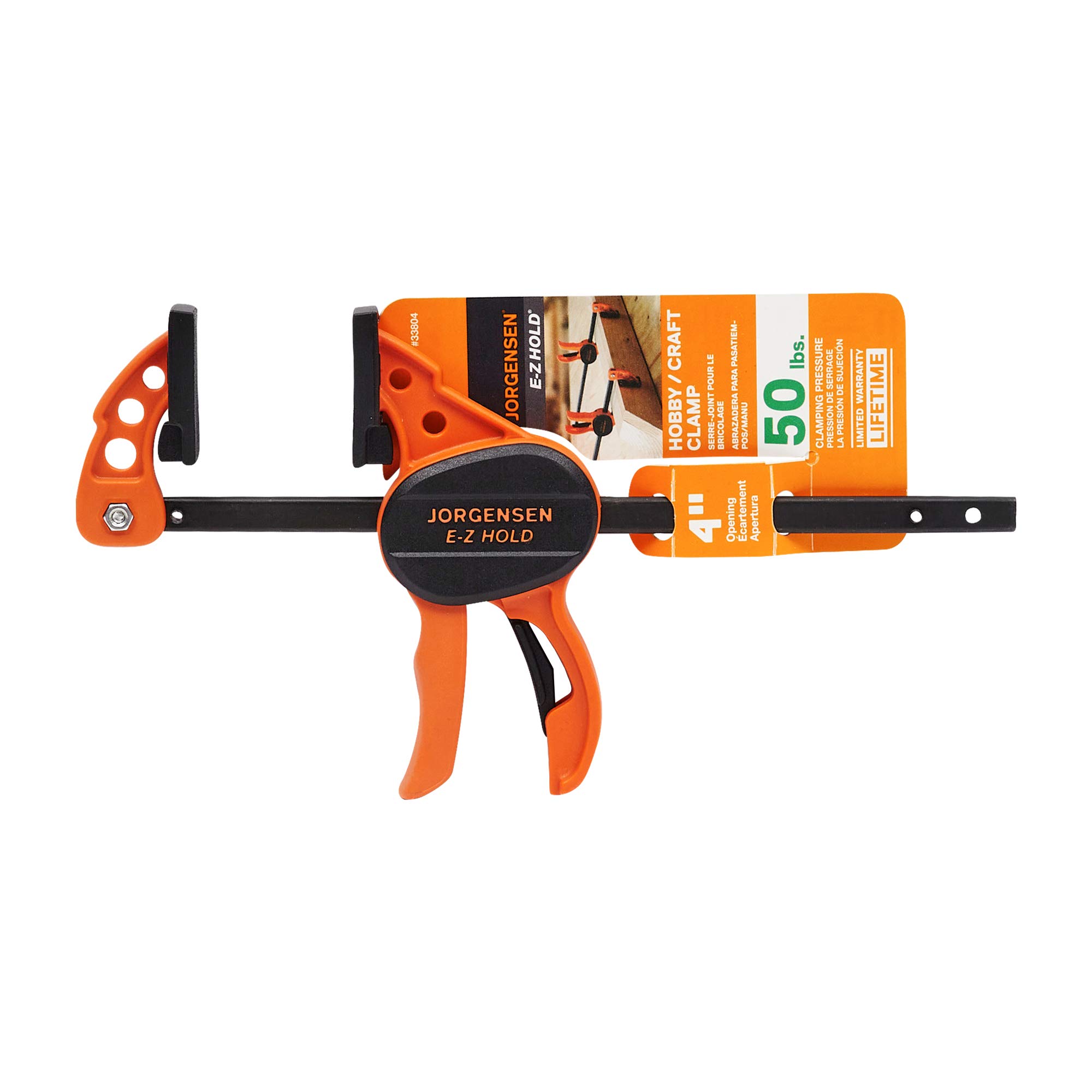 Jorgensen 33804 E-Z HOLD 4-Inch Hobby/Craft Clamp, black